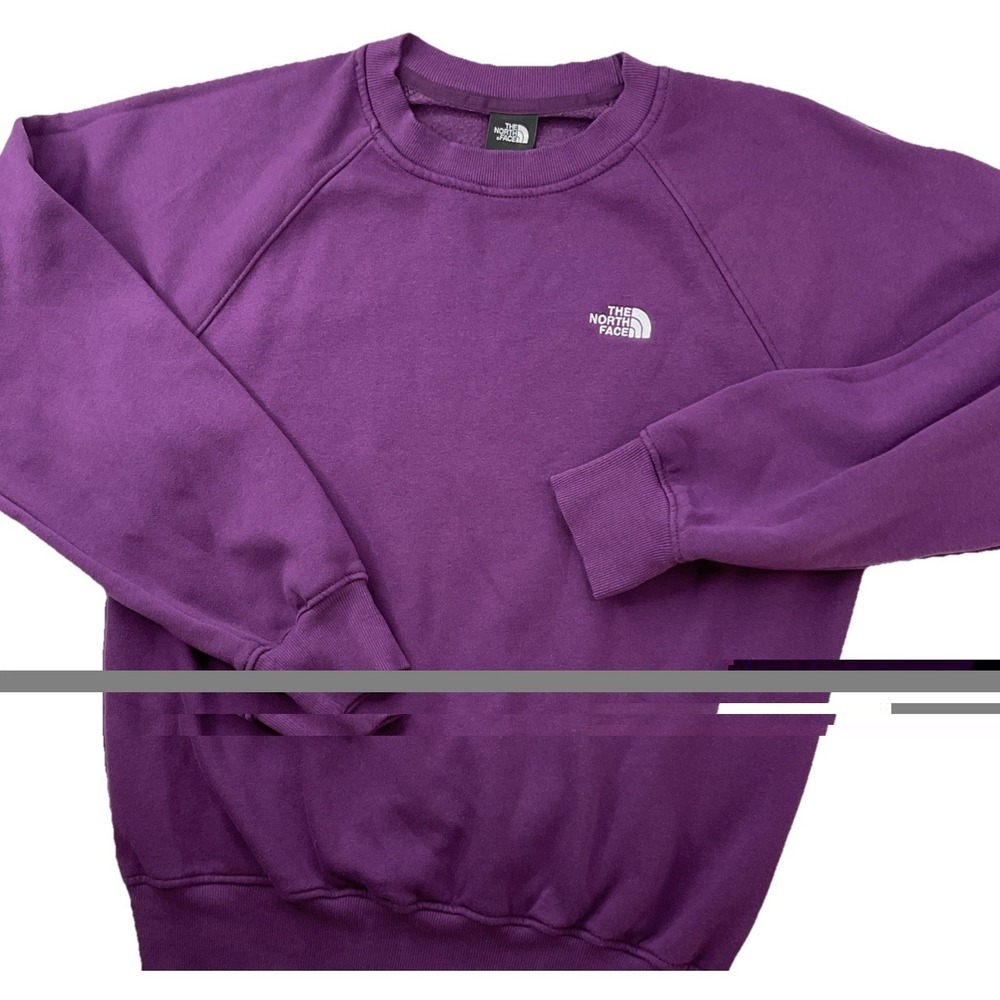 The North Face Sweatshirt Men Sz S Crewneck Pullover Purple TNF Embroidered - Picture 1 of 7